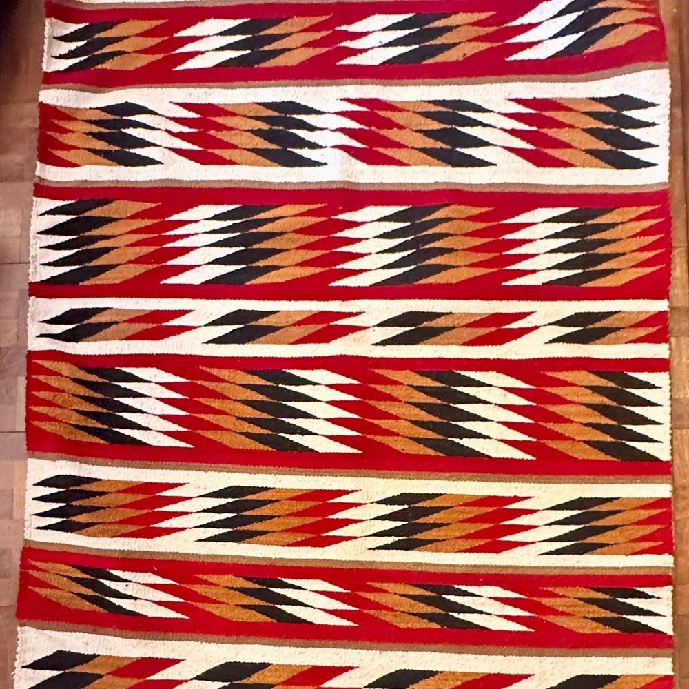 Southwestern Geometric Woven Rug - Red, Black, Cream, Tan